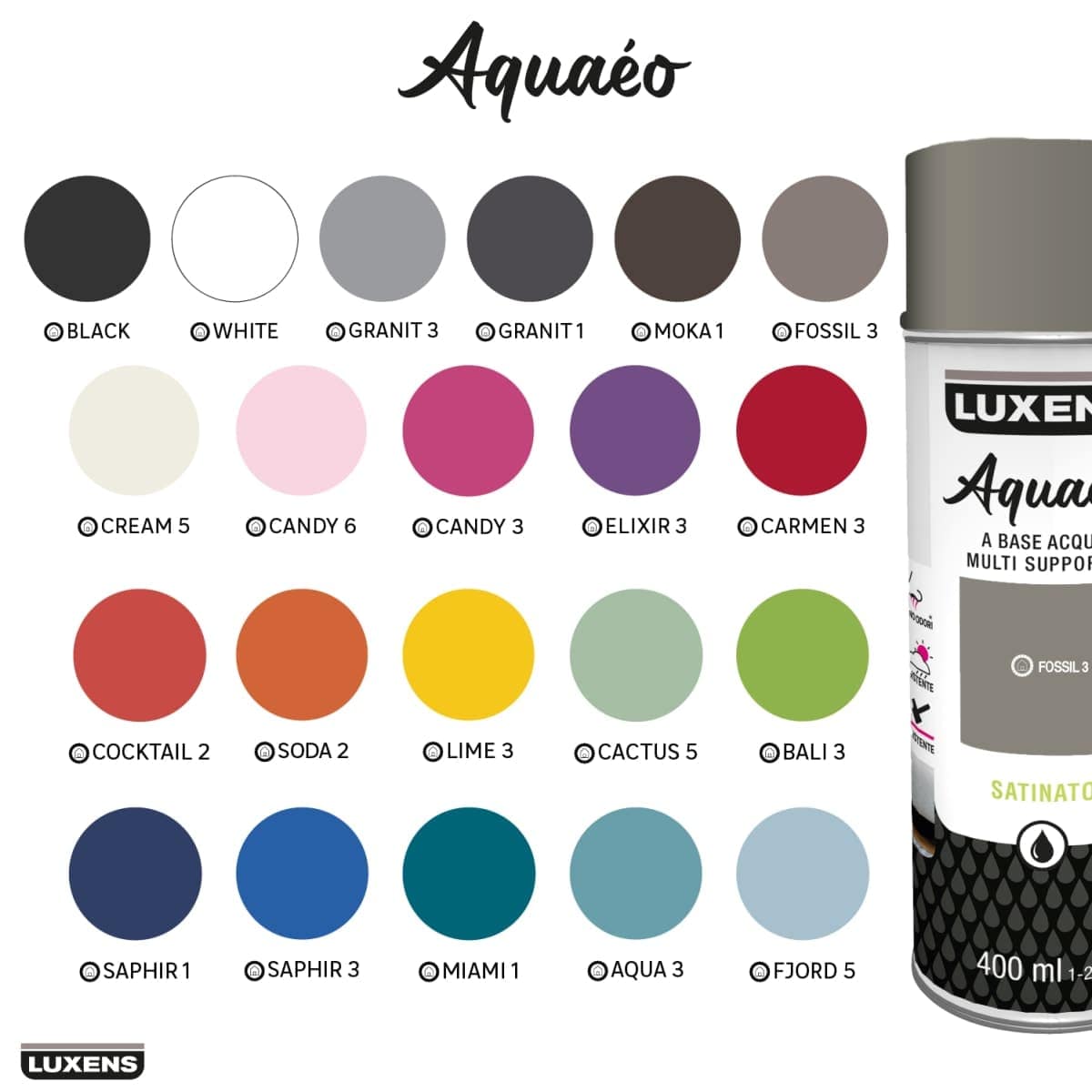Bricocenter AQUA SPRAY MATT WHITE 400 ML LUXENS
