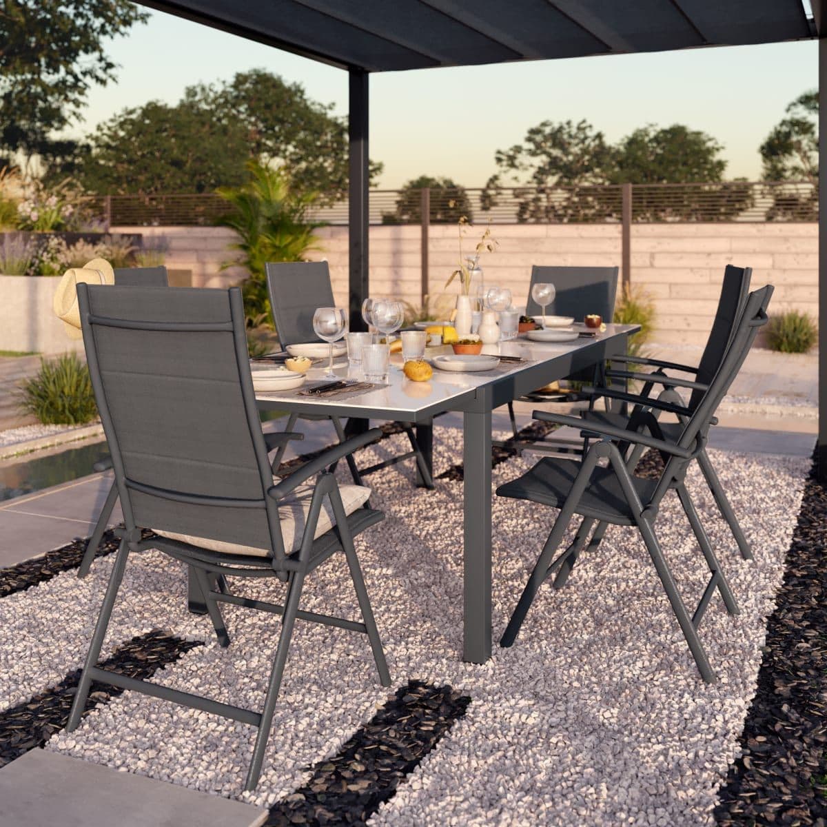 ARMCHAIR ORION II NATERIAL Aluminum, textilene, anthracite multiposition