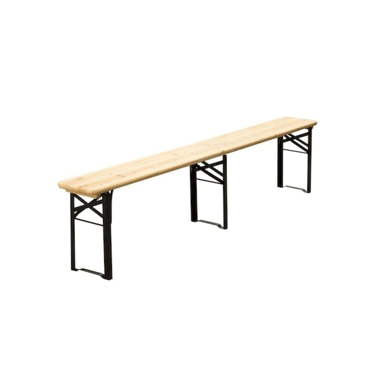 Bricocenter FIRA SET 8 Seats table 187X60cm and 2 benches in pine and steel