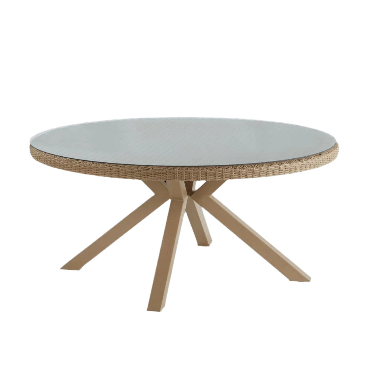 Bricocenter NATERIAL MEDENA WICKER ALUMINIUM AND GLASS FIXED TABLE D160X71