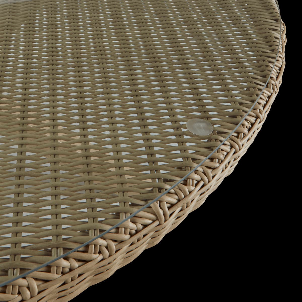 NATERIAL MEDENA WICKER ALUMINIUM AND GLASS FIXED TABLE D160X71 - best price from Maltashopper.com BR500015310