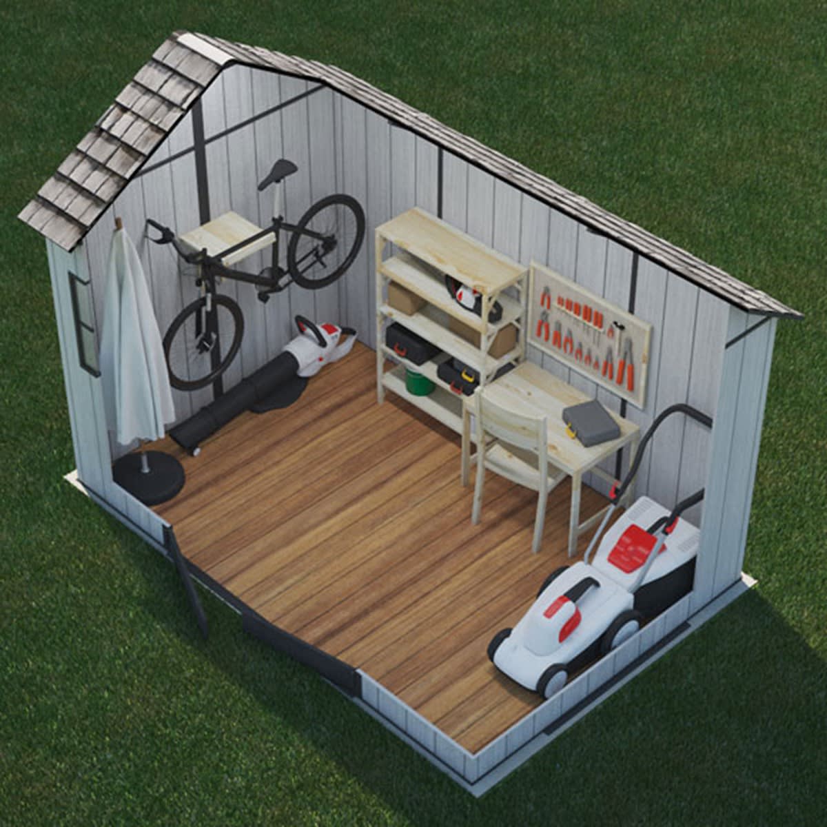 GARDEN SHED OAKLAND THICKNESS 20MM EXTERNAL DIMENSIONS 210X342X254H FLOOR INCLUDED