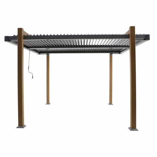 Bricocenter PERGOLA NATERIAL ODYSSEA 360X320 WOOD-EFFECT ALUMINIUM