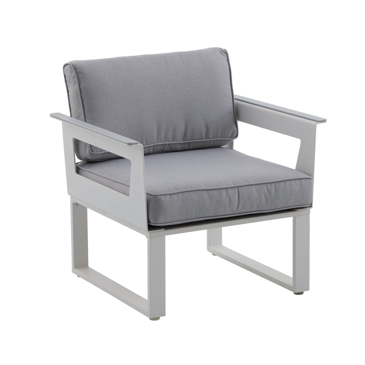 Bricocenter COFFEE SET NATERIAL ODYSSEA SOFA 2 ARMCHAIRS AND ALUMINIUM TABLE WHITE