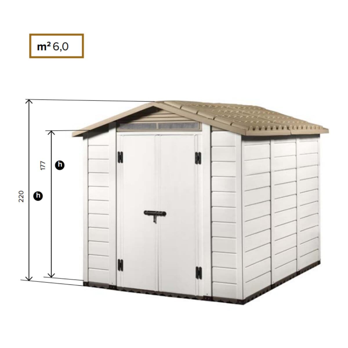 GARDEN SHED TUSCANY EVO 240 THICKNESS 20MM EXTERNAL DIMENSIONS 242.5X202.5 FLOOR INCLUDED - best price from Maltashopper.com BR500013798