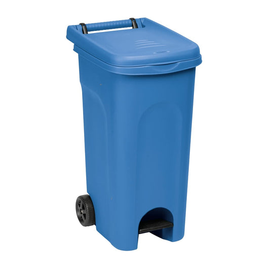 PEDAL BIN BLUE CAPRI URBAN SYSTEM 80LT WITH WHEELS - best price from Maltashopper.com BR410007611