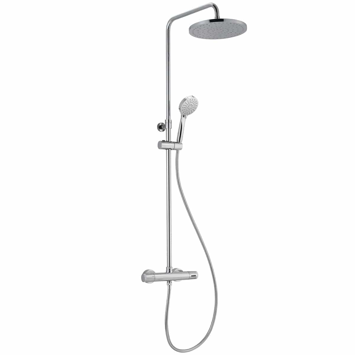 Bricocenter SIRYO SHOWER KIT WITH THERMOSTAT SHOWER HEAD DIA 25 CM CHROME