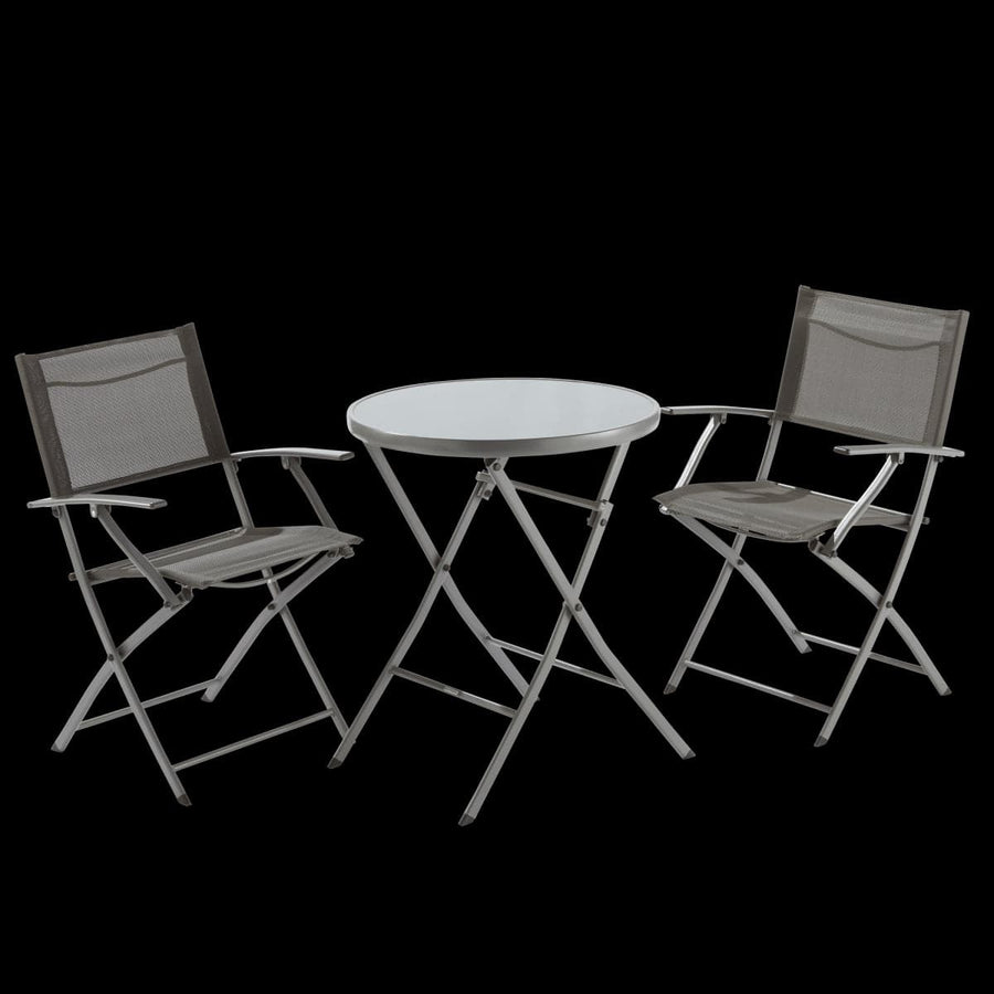 Bricocenter EMYS NATERIAL STEEL FOLDING CHAIR WITH ARMRESTS ANTHRACITE TEXTILENE SEAT 52X54XH83