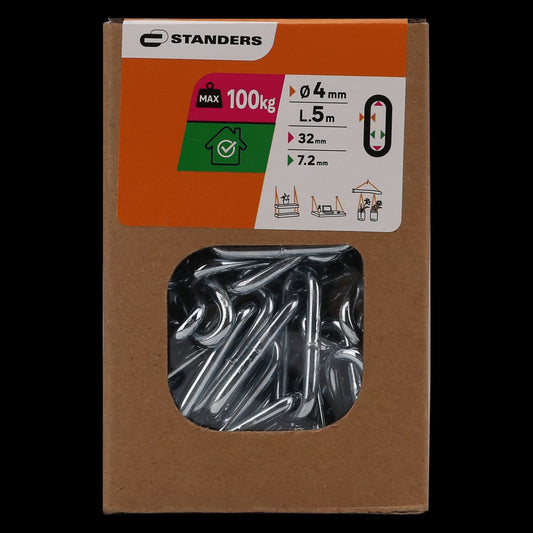 LONG GALVANISED STEEL CHAIN D4MM 5M - best price from Maltashopper.com BR410006750