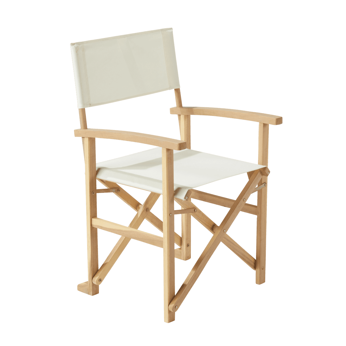 SOLIS NATERIAL - director chair, acacia FSC, 52.5x50.5x87cm, cream color - Premium Sun Loungers and Armchairs from Bricocenter - Just €56.99! Shop now at Maltashopper.com