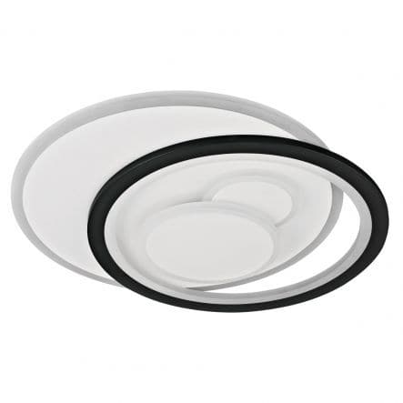 CEILING LIGHT CURRY METAL BLACK & WHITE 51X43X6CM LED 5200LM CCT DIMMABLE - best price from Maltashopper.com BR420007140