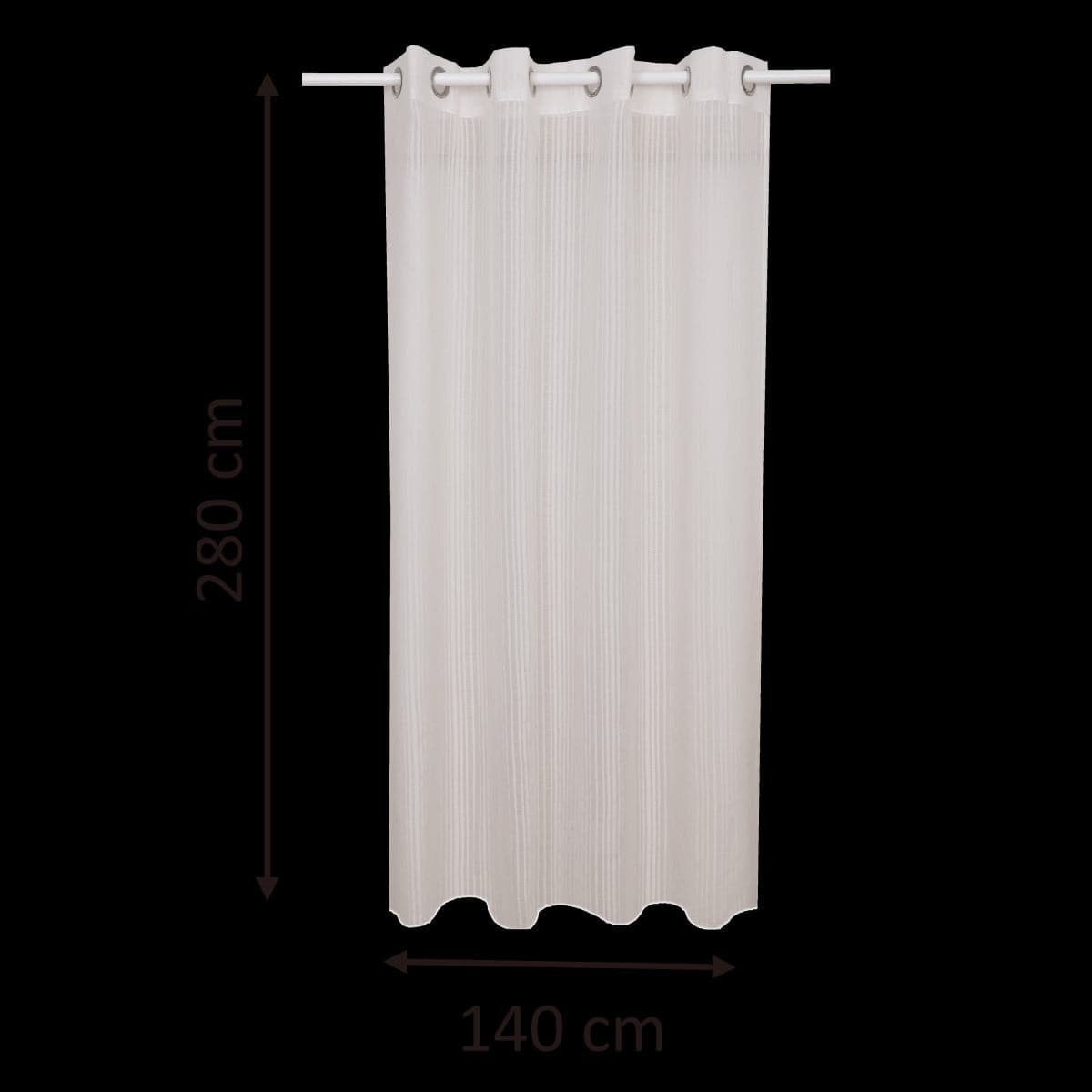 PRICILLIA CREAM 140X280CM CURTAIN WITH EYELETS - best price from Maltashopper.com BR480010029