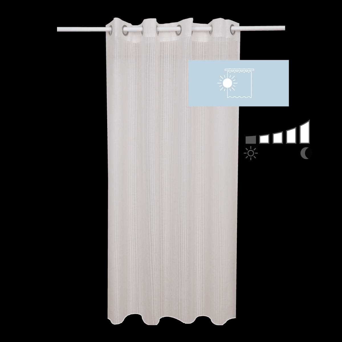 PRICILLIA CREAM 140X280CM CURTAIN WITH EYELETS - best price from Maltashopper.com BR480010029