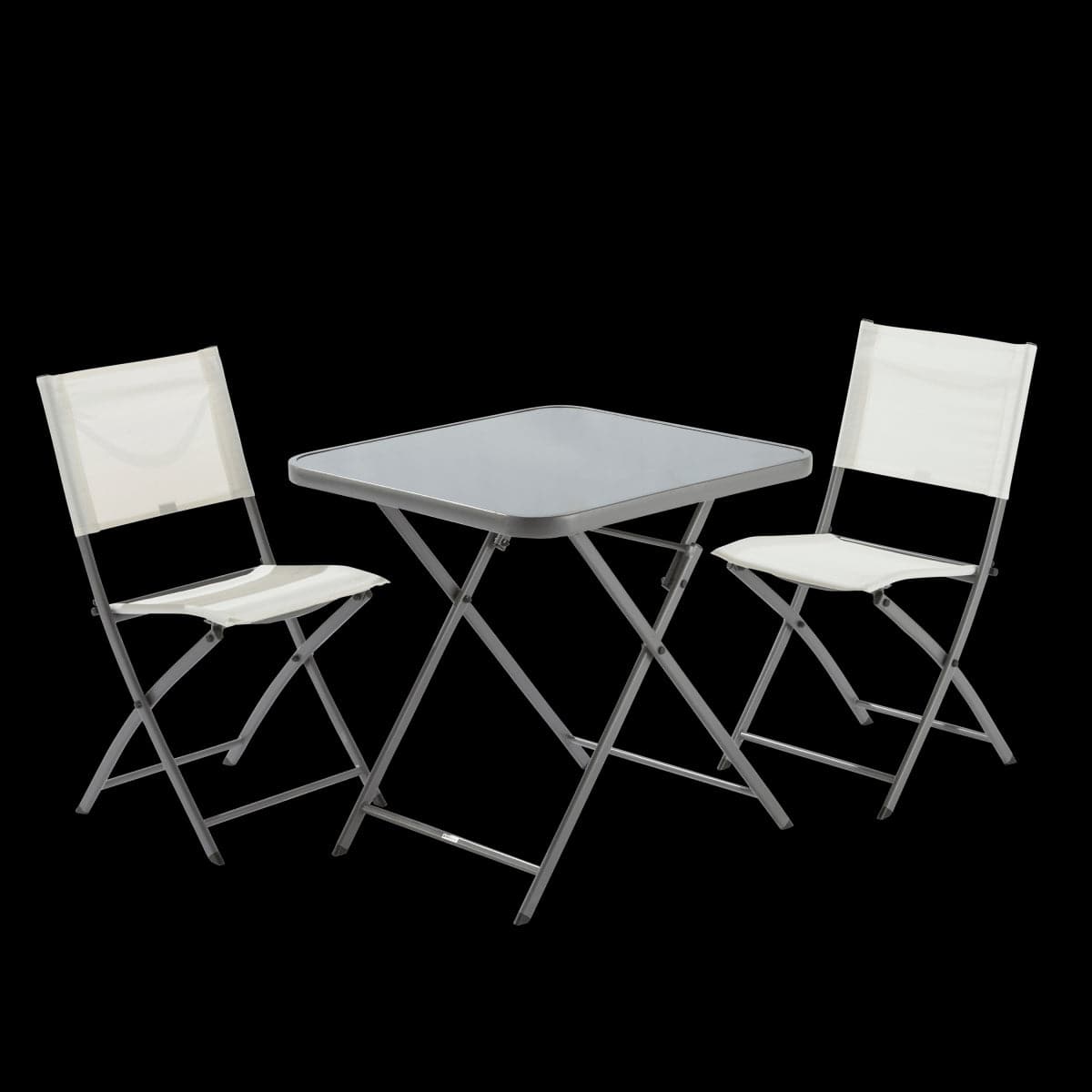 Bricocenter EMYS NATERIAL FOLDING CHAIR STEEL WITH TEXTILENE SEAT WHITE 42X52XH83