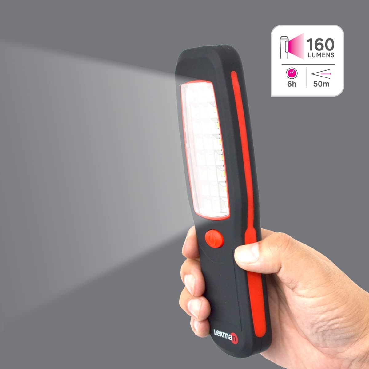 BATTERY-OPERATED LED TORCH WITH HOOK AND SIDE MAGNET LEXMAN - best price from Maltashopper.com BR420000033