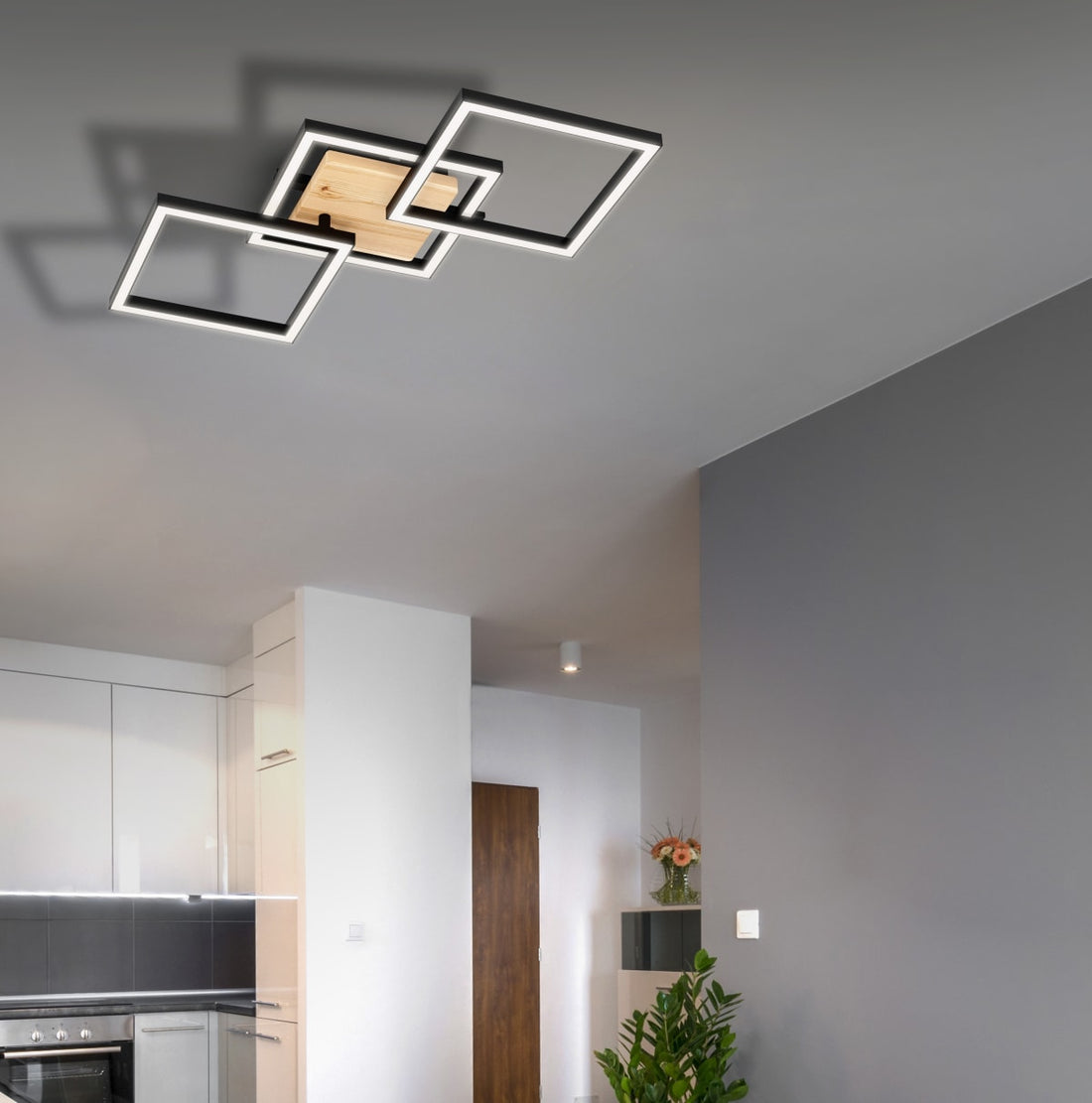 ROG METAL AND WOOD CEILING LAMP 36X47.5CM LED 33W NATURAL LIGHT - best price from Maltashopper.com BR420008508