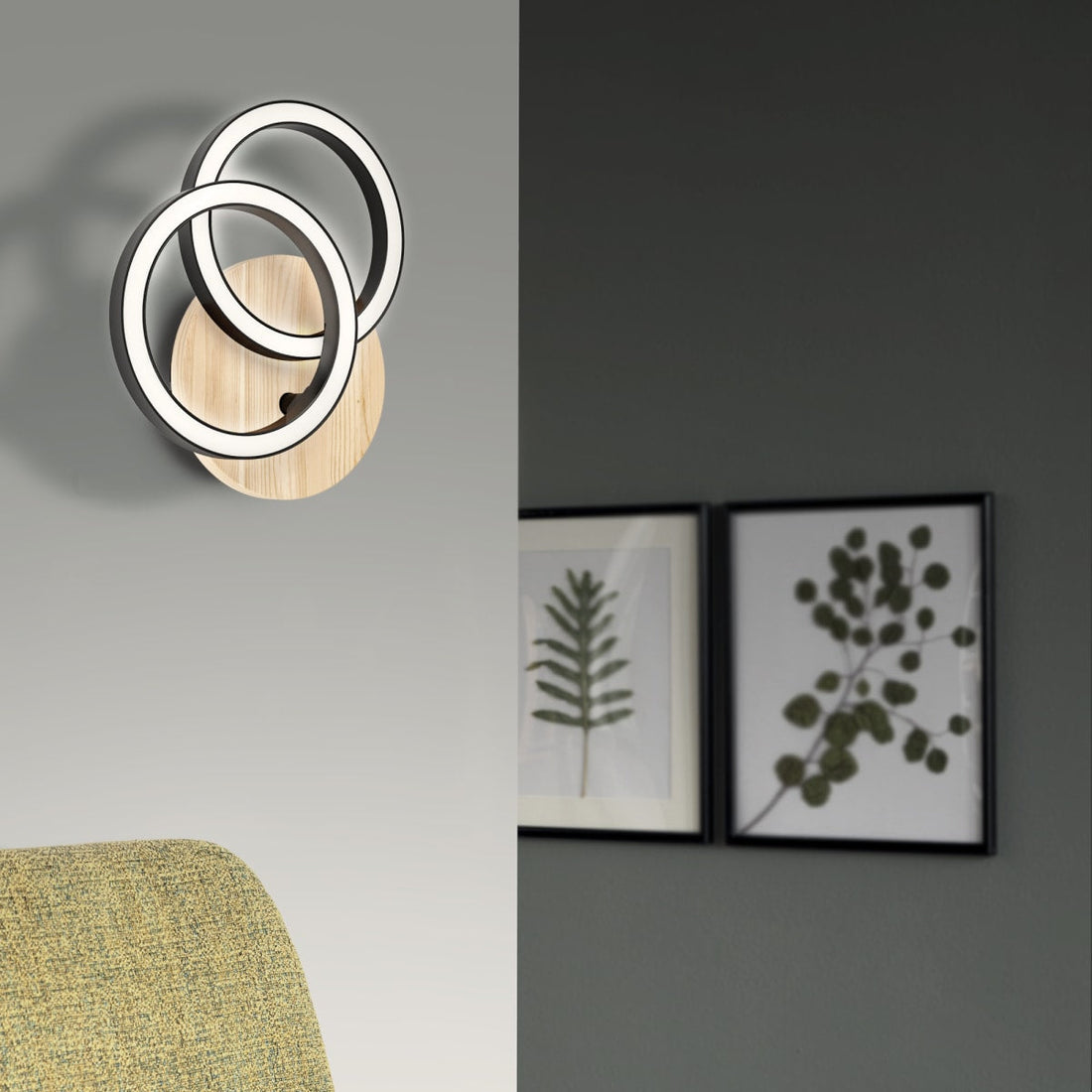 ROG METAL AND WOOD WALL LIGHT D34 CM LED 15W NATURAL LIGHT - best price from Maltashopper.com BR420008507