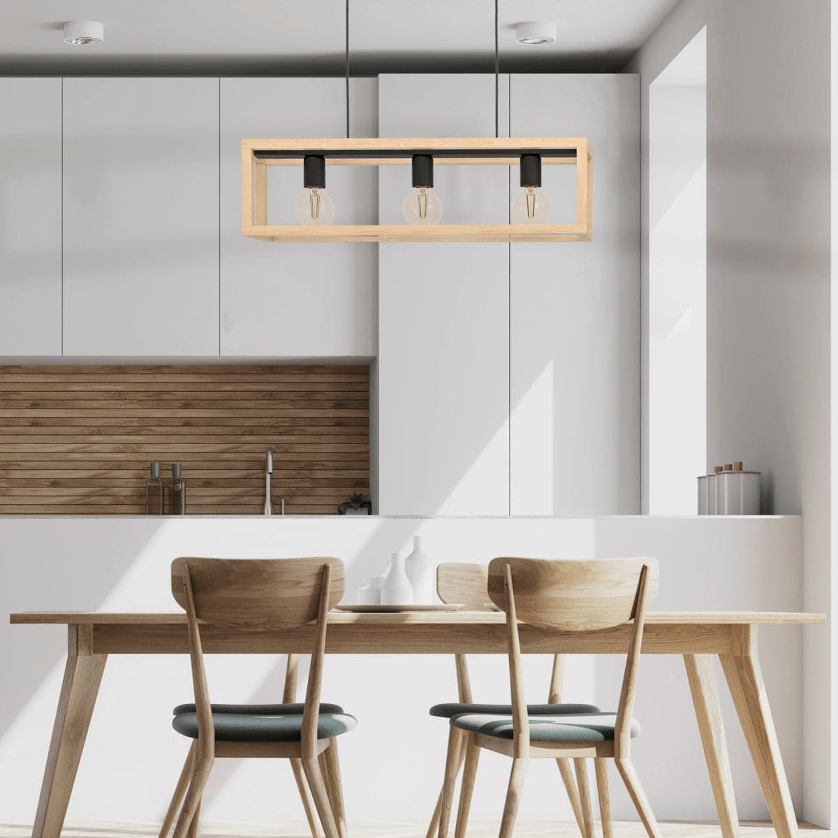 ELGORT CHANDELIER NATURAL WOOD L70 3XE27=40W - best price from Maltashopper.com BR420007306