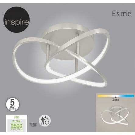 Bricocenter CEILING LAMP ESME METAL NICKEL D35