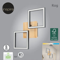 ROG METAL AND WOOD 33.5X33.5CM WALL LIGHT LED 15W NATURAL LIGHT - best price from Maltashopper.com BR420008506
