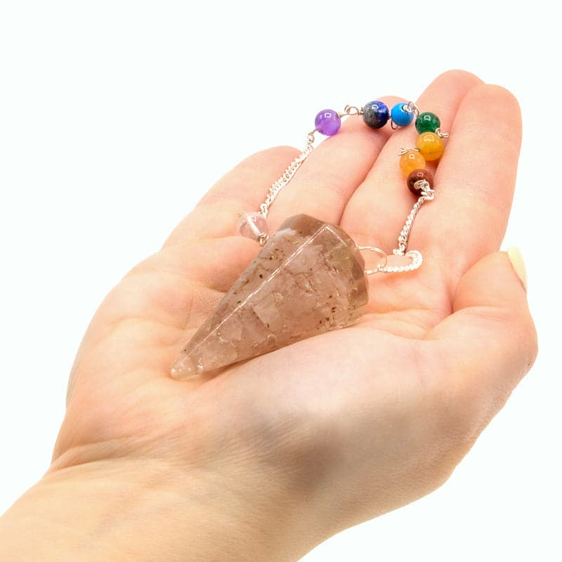 Orgonite Power Chakra Pendulum - Rose Quartz - best price from Maltashopper.com ORGCP-02