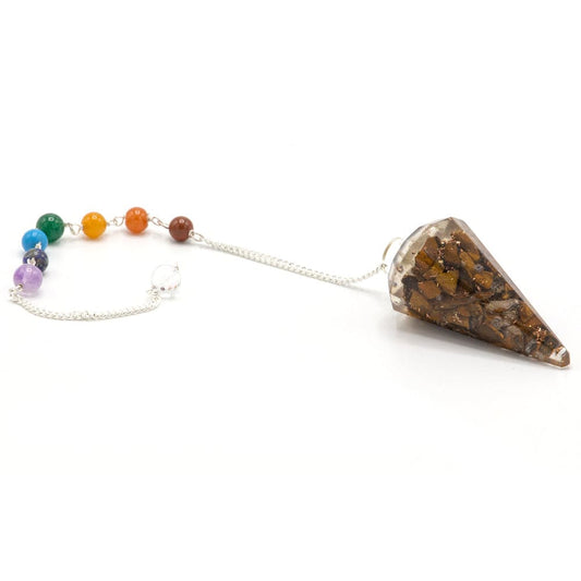 Orgonite Power Chakra Pendulum - Tiger Eye - best price from Maltashopper.com ORGCP-03