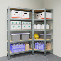 .

Angular Metal and Wood Shelf L66XP40XH180CM, 200 KG, 5 Gray Shelves - best price from Maltashopper.com BR410007447