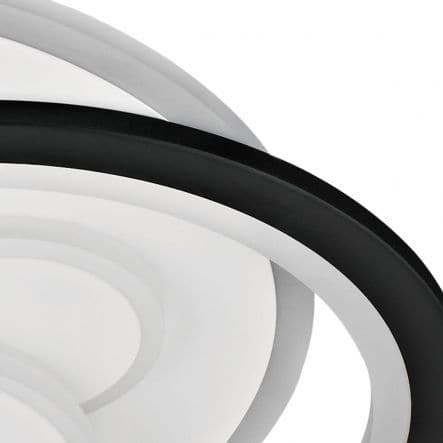 CEILING LIGHT CURRY METAL BLACK & WHITE 51X43X6CM LED 5200LM CCT DIMMABLE - best price from Maltashopper.com BR420007140