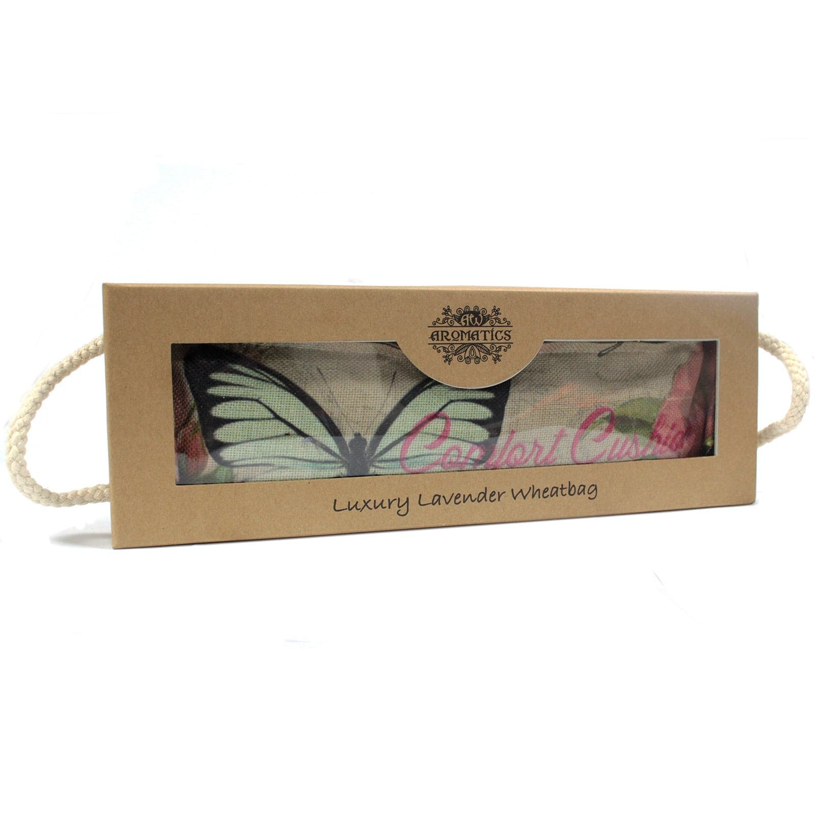 Luxury Lavender Wheat Bag in Gift Box - Butterfly & Roses - best price from Maltashopper.com AWHBL-03