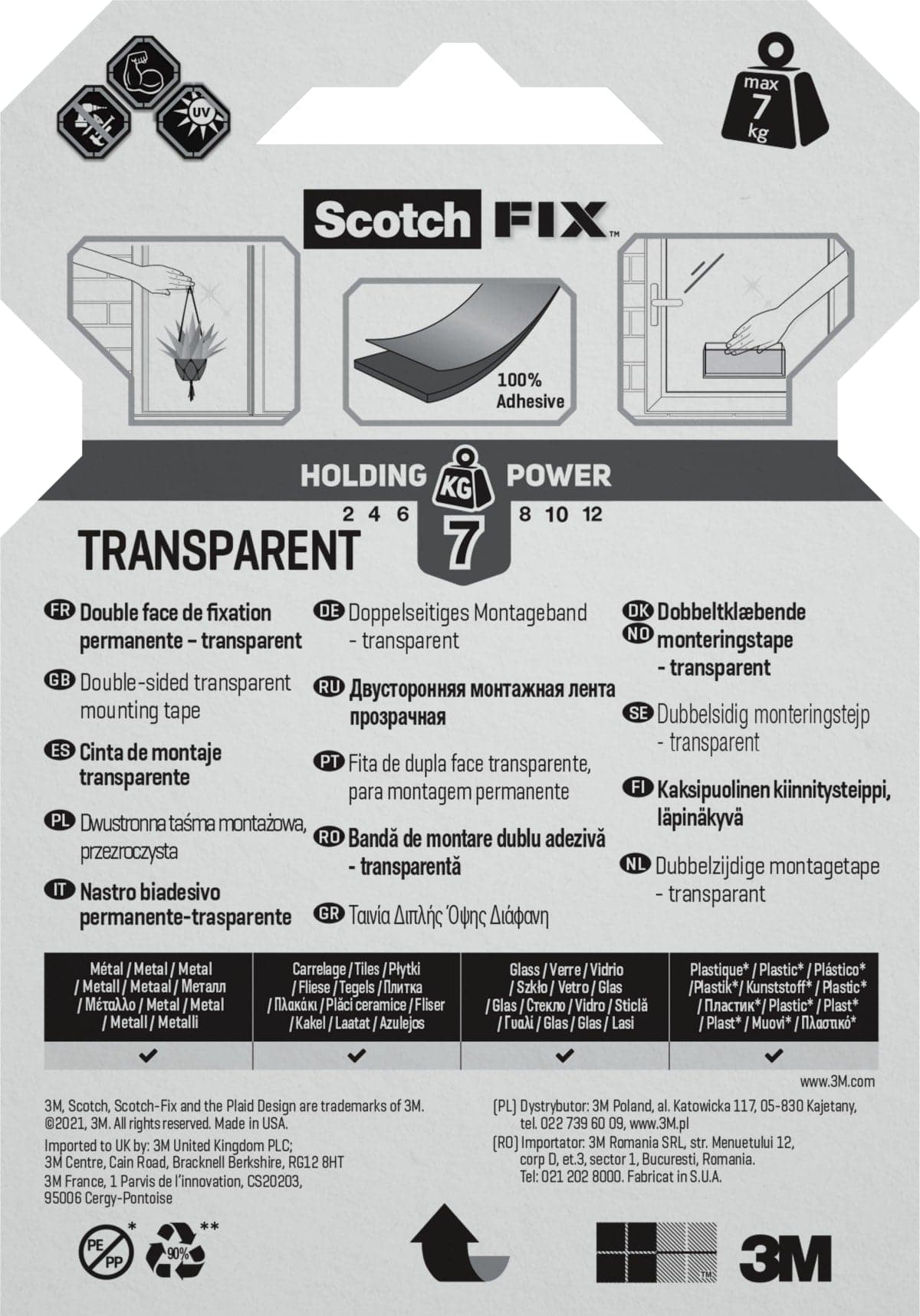 TRANSPARENT FIXING TAPE SCOTCH-FIXEXTREME UP TO 7 KG 19 MM X 1.5 M - Premium Hooks from Bricocenter - Just €9.99! Shop now at Maltashopper.com