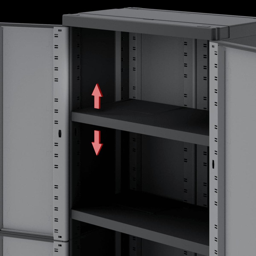 Bricocenter HIGH TRANSFORMABLE RESIN WARDROBE 170X68X39CM SPACEO GREY