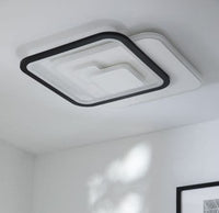 CEILING LIGHT CURRY METAL BLACK & WHITE 51X51X6CM LED 5200LM CCT DIMMABLE - best price from Maltashopper.com BR420007141