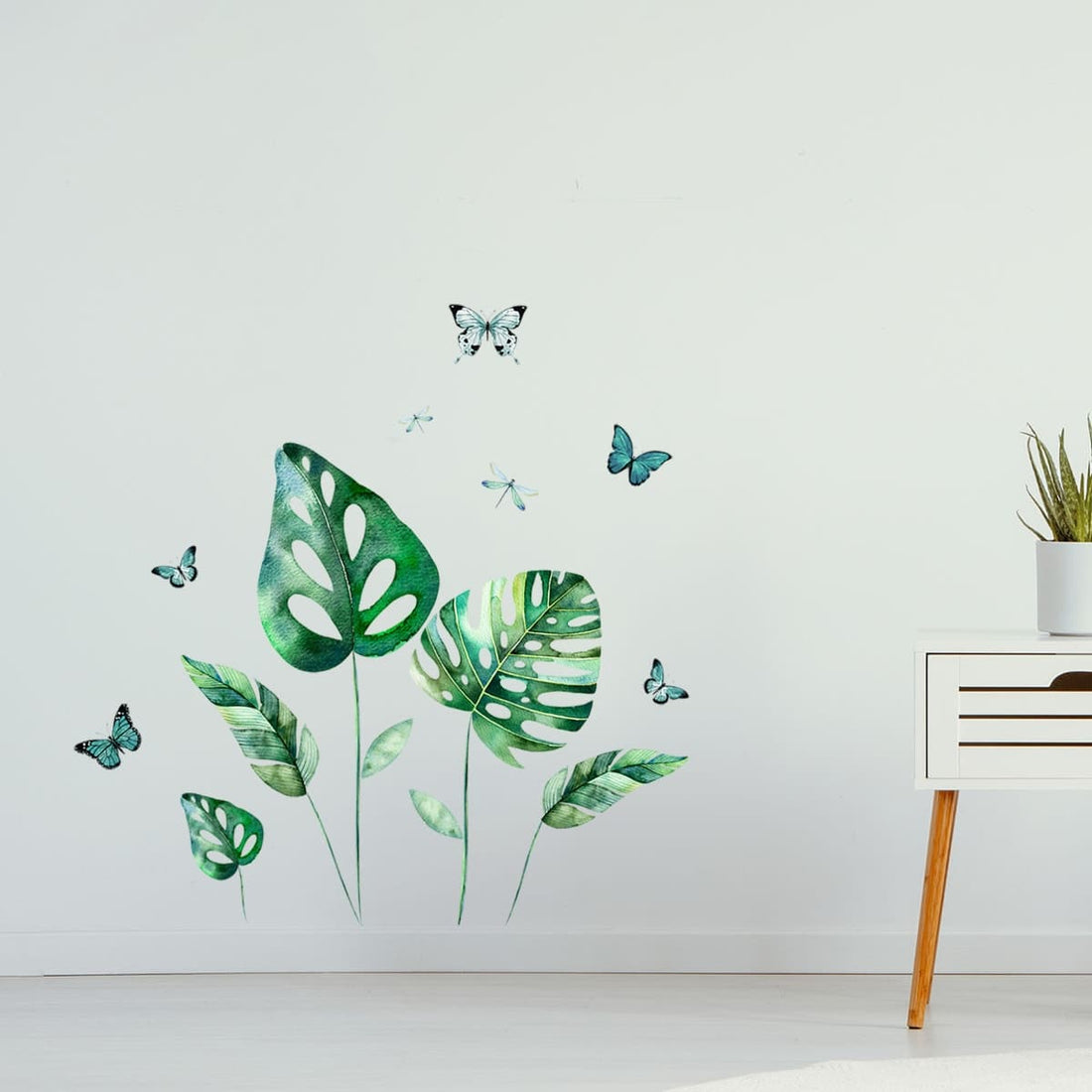 WALL STICKER TROPICAL LEAVES L 47.5X67 - best price from Maltashopper.com BR480010351