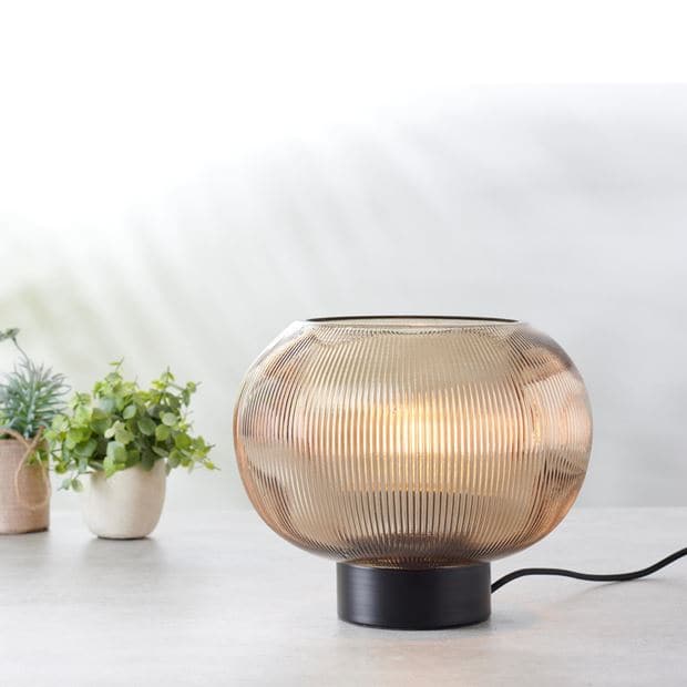 Casa VINTO Table lamp ambro transparent H 28.5 cm - Ø 23 cm