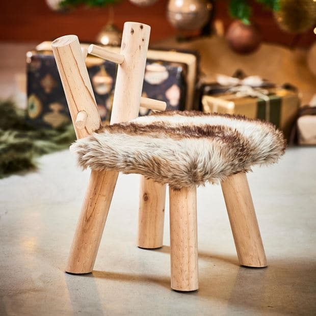 RUDOLF Natural stool H 41 x W 30 x D 30 cm - best price from Maltashopper.com CS611198