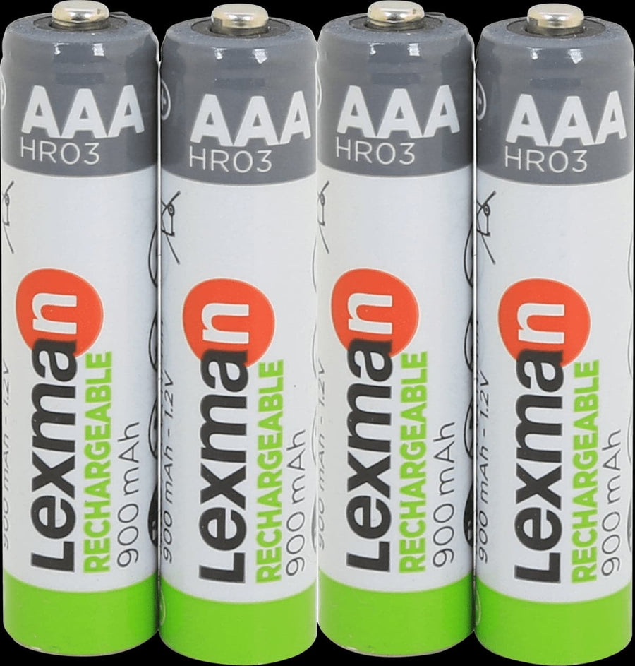 4 AAA LEXMAN RECHARGEABLE MINISTYL BATTERIES