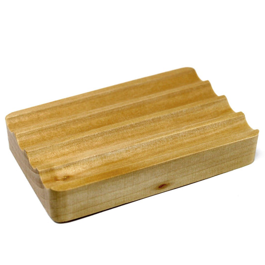 Bliss Hemu Wood Soap Dish - Corrugated