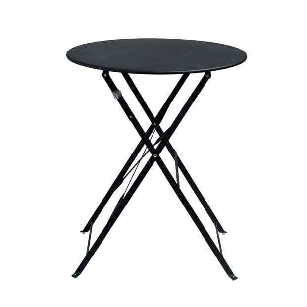 IMPERIAL Black round folding table H 71 cm - Ø 60 cm