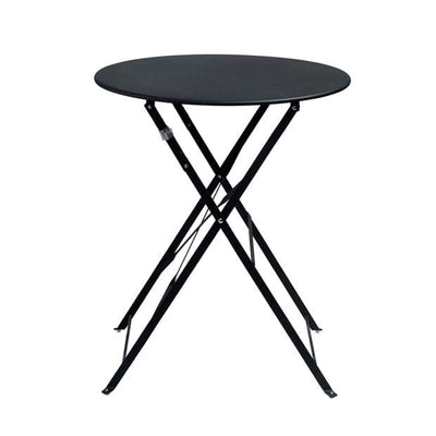 IMPERIAL Black round folding table H 71 cm - Ø 60 cm - best price from Maltashopper.com CS577199