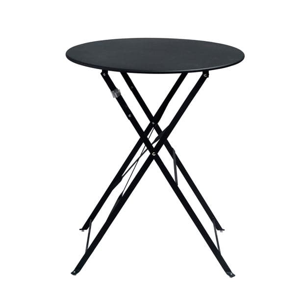 Casa IMPERIAL Black round folding table, H 71 cm - Ø 60 cm