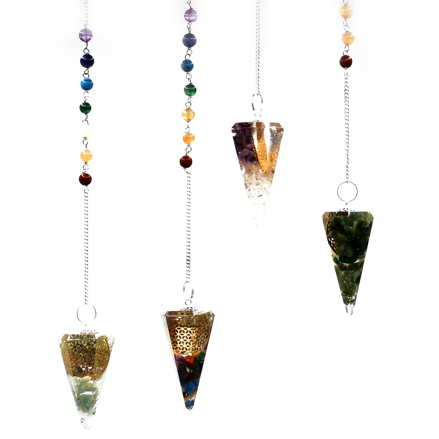 Orgonite Power Chakra Pendulum - Flower of Life - best price from Maltashopper.com ORGCP-08