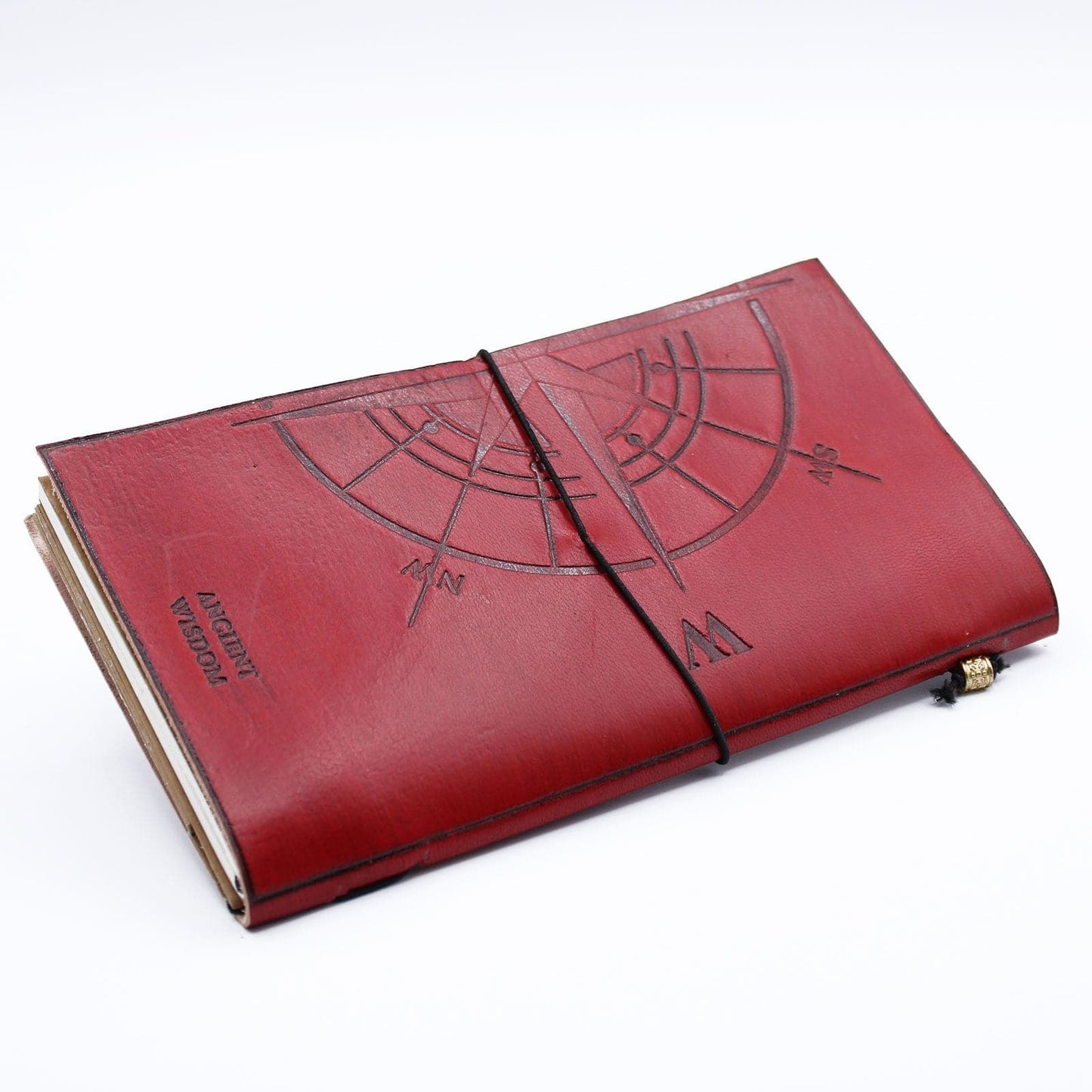 Handmade Leather Journal- The Adventure Begins - Red - (80 pages) - best price from Maltashopper.com MSJ-01