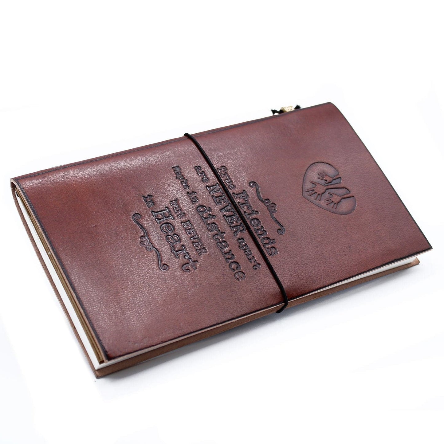 Handmade Leather Journal - True Friends - Brown (80 pages) - best price from Maltashopper.com MSJ-05