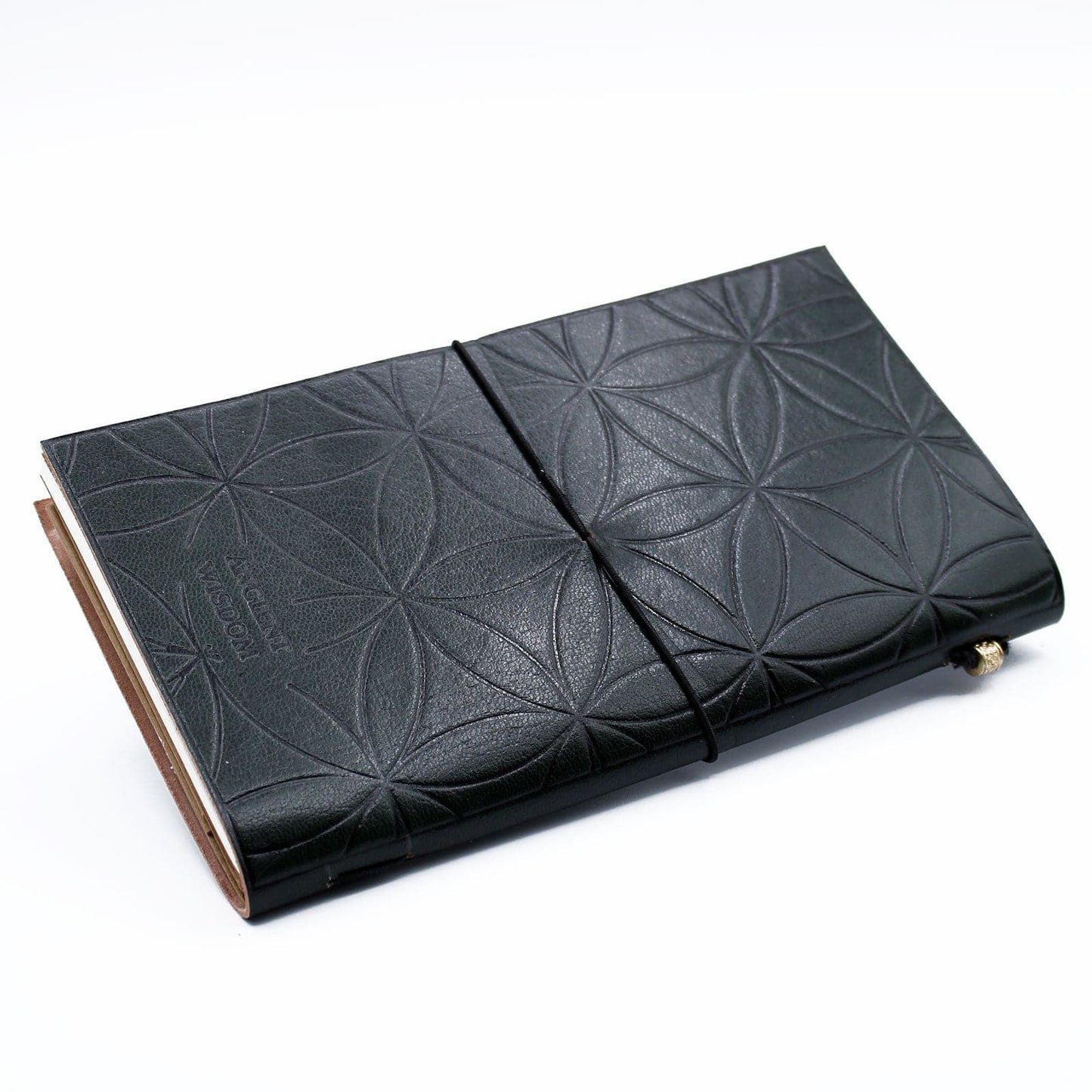 Bliss Handmade Leather Journal - Flower of Life - Green (80 pages)