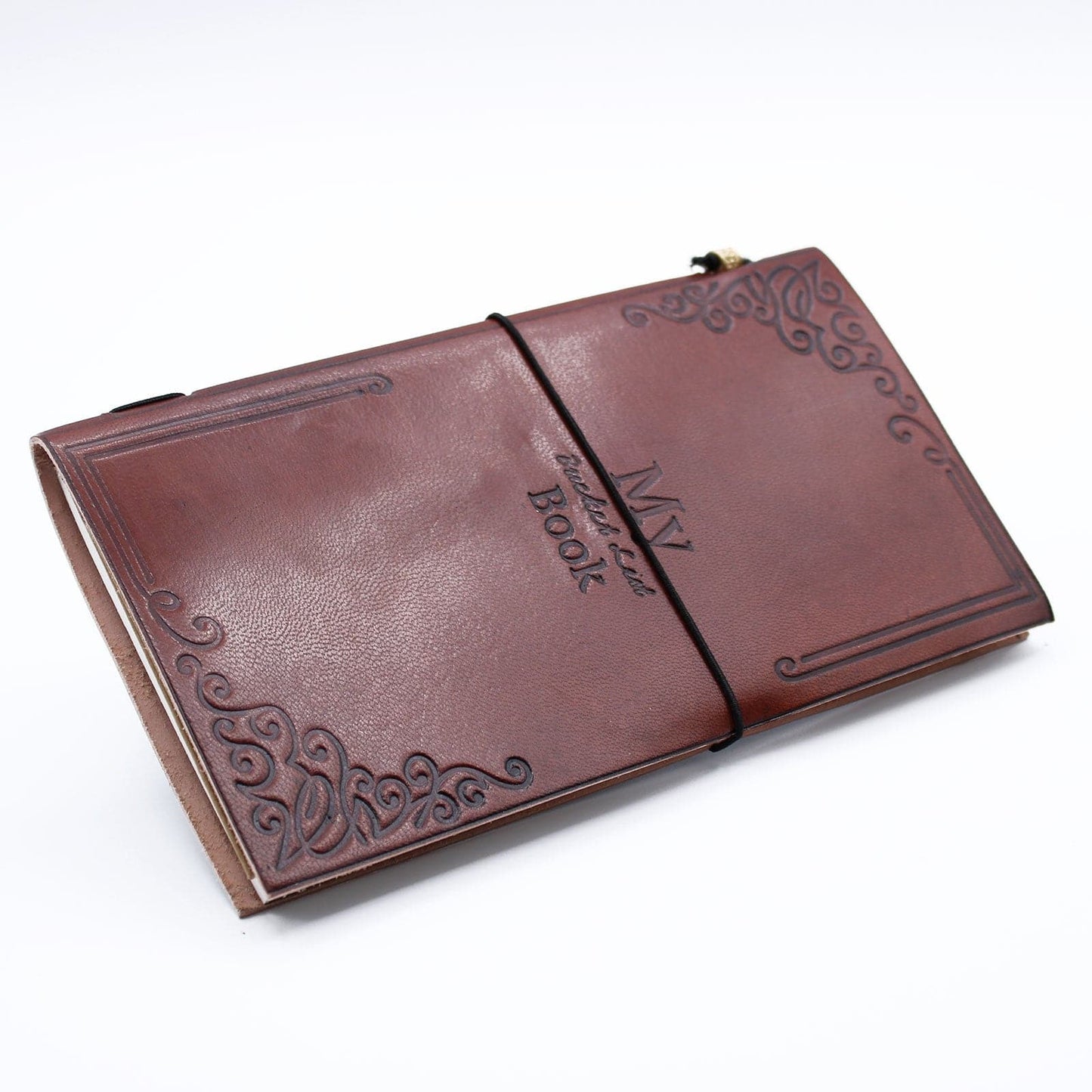 Handmade Leather Journal - My Bucket List Book - Brown (80 pages) - best price from Maltashopper.com MSJ-07