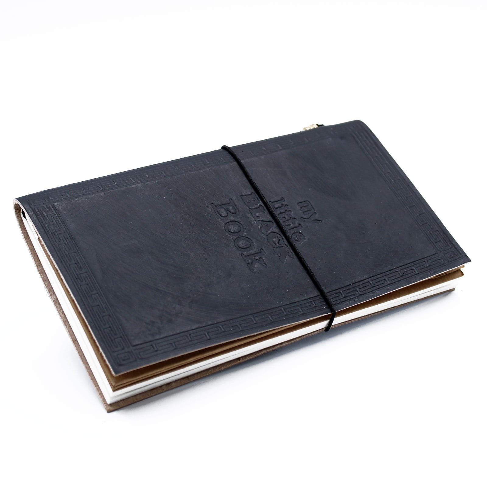 Handmade Leather Journal - My Little Black Book - Black (80 pages) - best price from Maltashopper.com MSJ-09