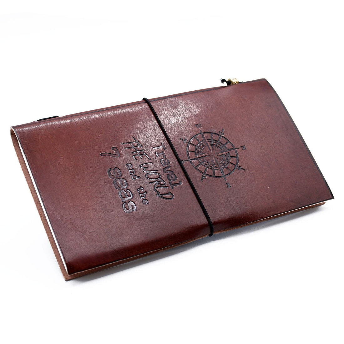 Handmade Leather Journal - Travel the World - Brown (80 pages) - best price from Maltashopper.com MSJ-10