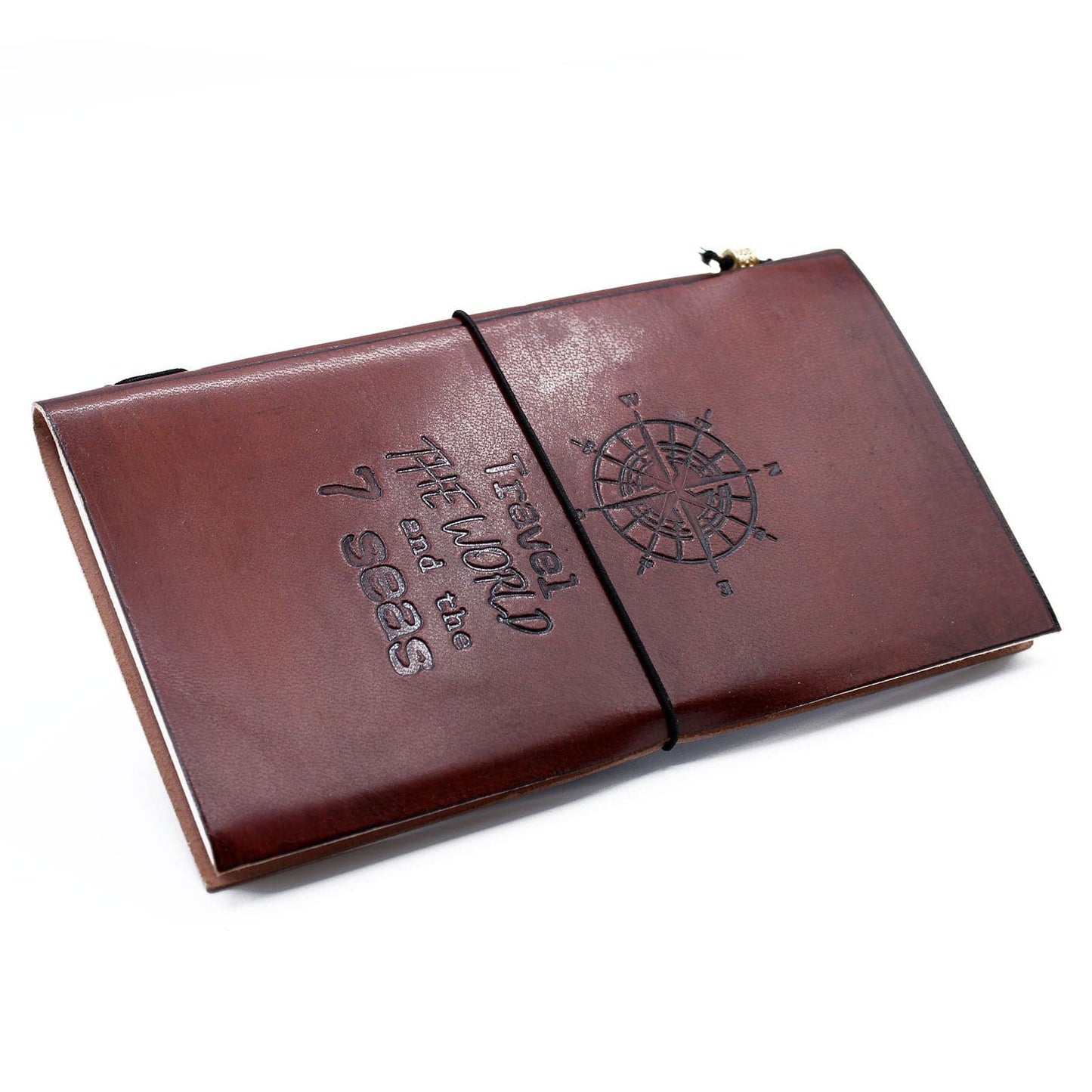 Bliss Handmade Leather Journal - Travel the World - Brown (80 pages)