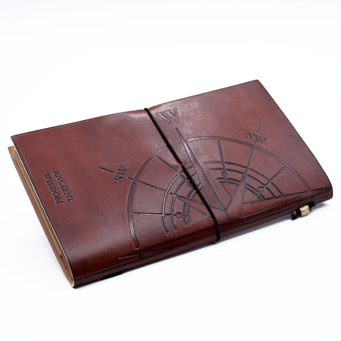 Handmade Leather Journal - Travel the World - Brown (80 pages) - best price from Maltashopper.com MSJ-10
