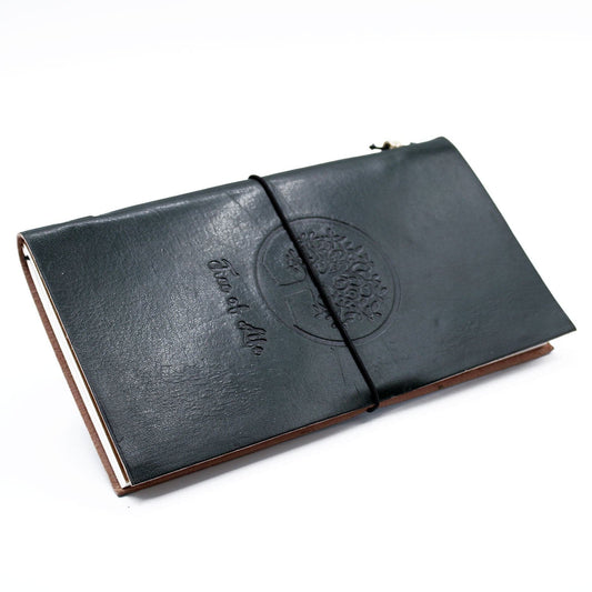 Bliss Handmade Leather Journal - Tree of Life - Green (80 pages)